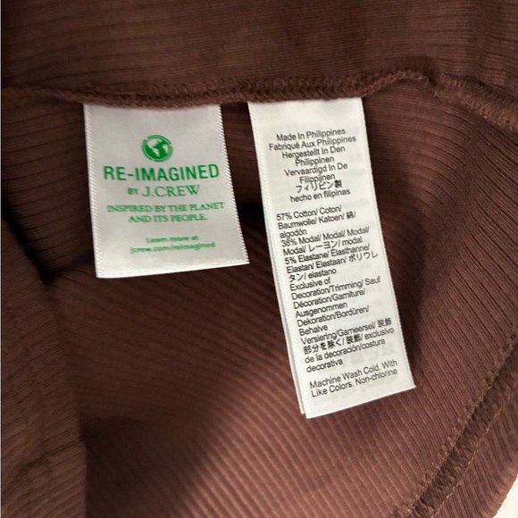 NEW! J. Crew Reimagined Chocolate Brown Ruffle Strap Tank Top Large - Picture 4 of 5